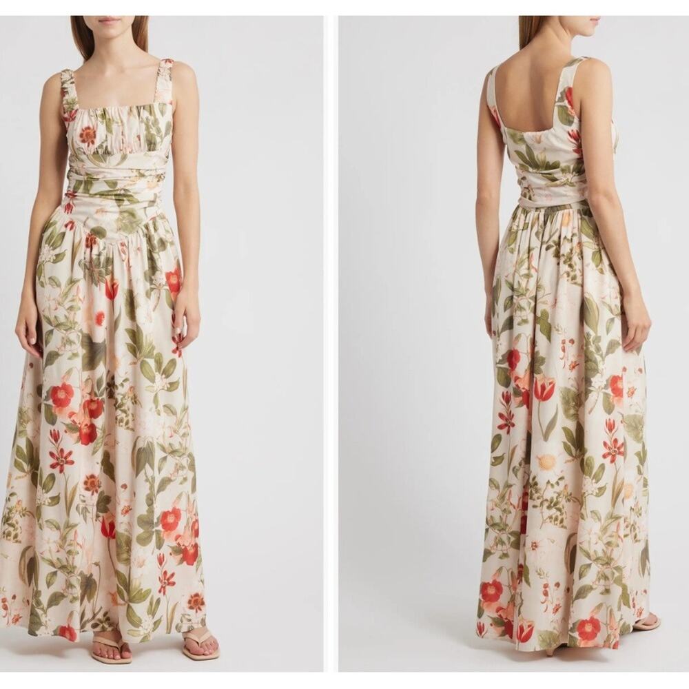Lulu's Cameron Floral Maxi Cocktail Dress NEW Small Floral Wedding Guest Evening
